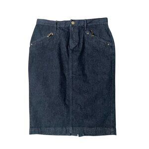 Lauren’s Jeans Co Women’s Dark Wash Stretch Denim Jean Midi Pencil Skirt Size 6